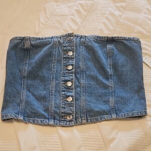 Denim Button-Up Women's Skirt